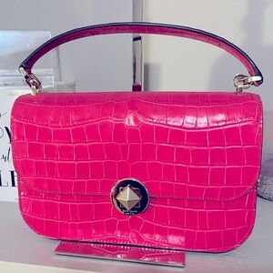 NWOT Kate Spade Audrey Flap 2way bag. Croc embossed - 2 straps!